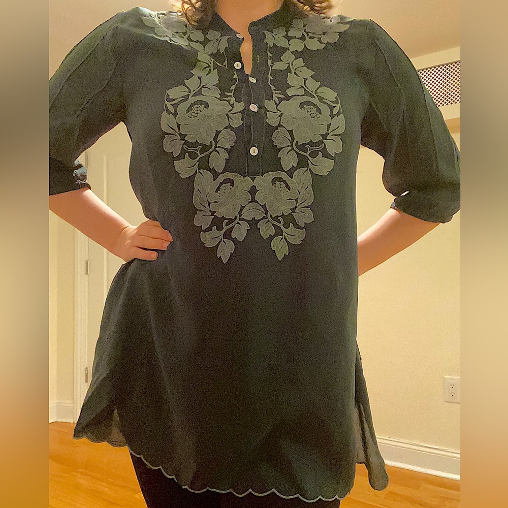 Johnny Was Forest Green Tunic